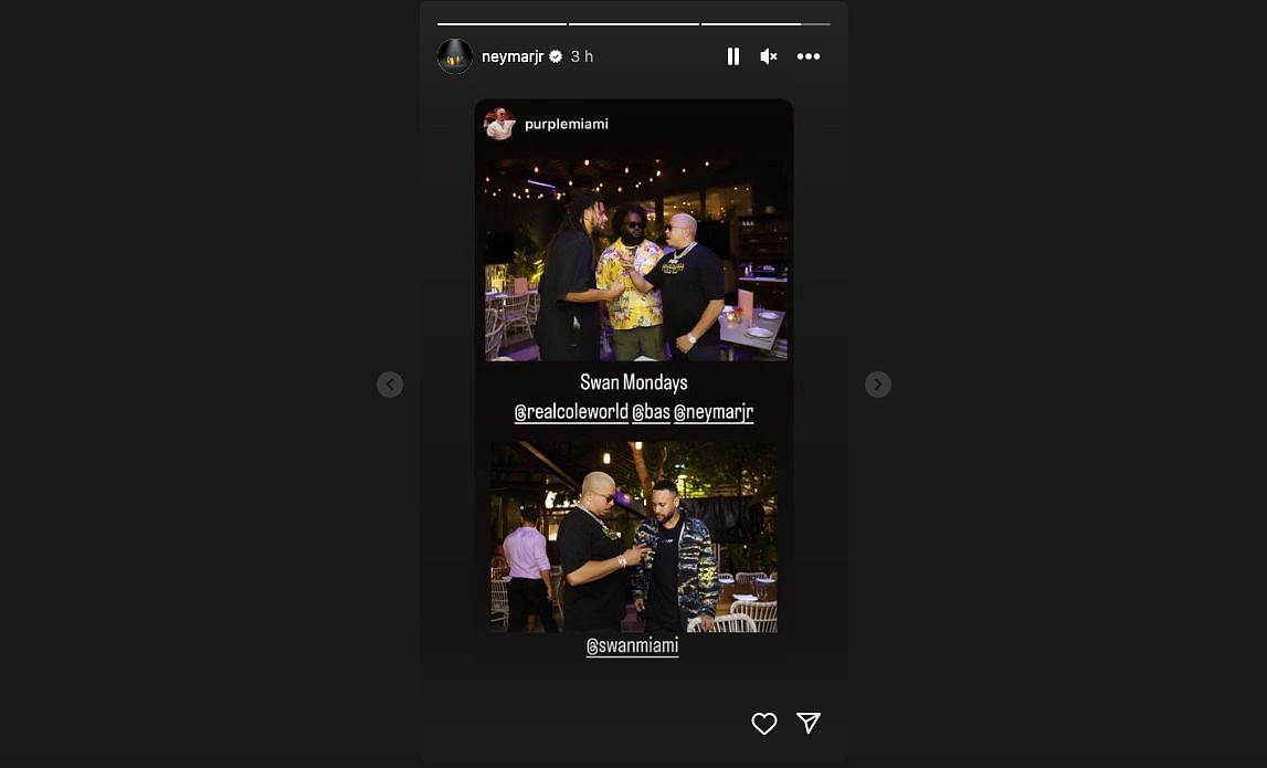 Neymar was spotted with J Cole in Miami